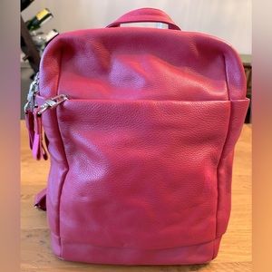 Like new! Gorgeous fuchsia leather backpack by BREE.